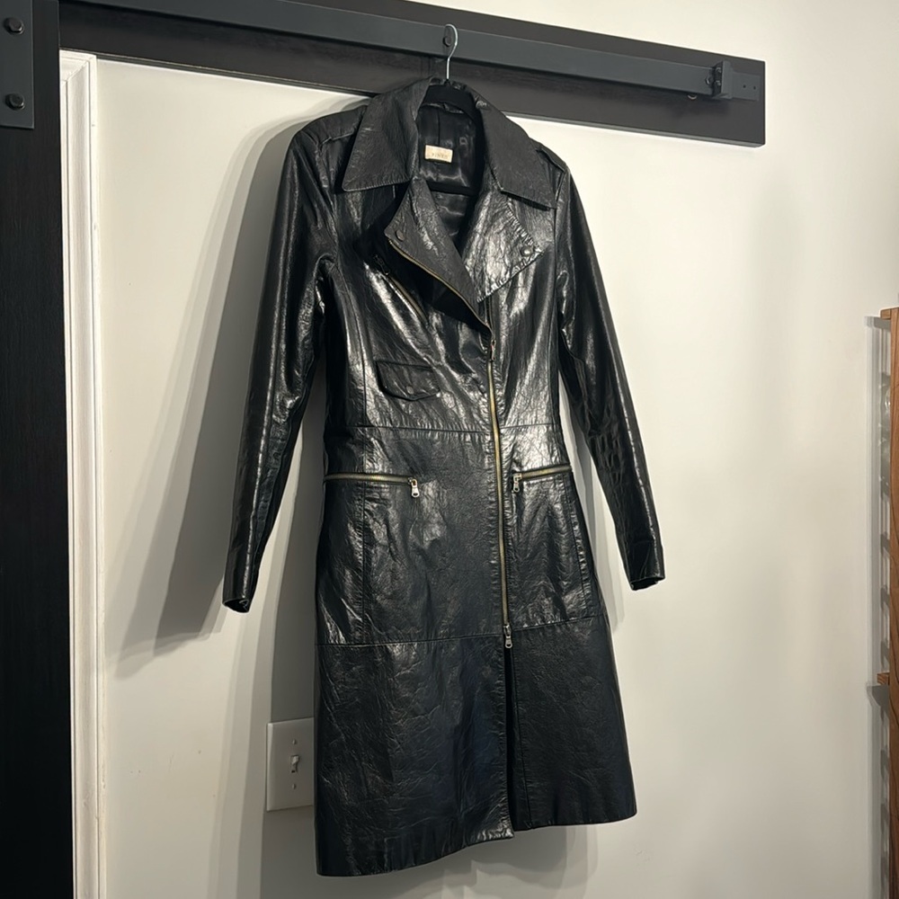 PINKO vintage leather double breasted jacket
